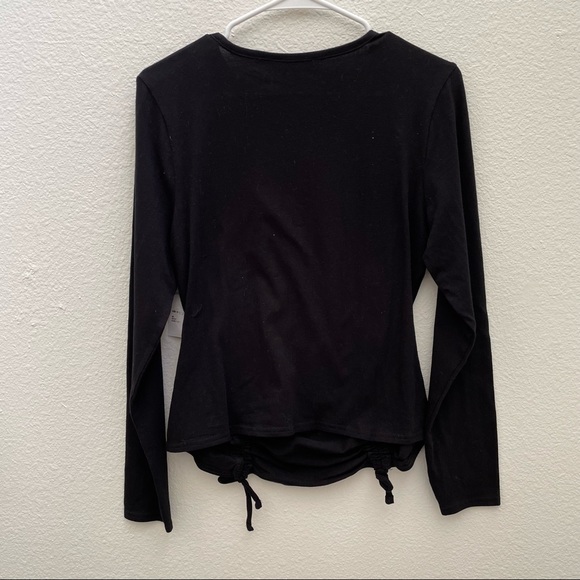 Derek Heart Black Beauty Doubled Sided Drawstring Long Sleeve Top Size L… - Picture 3 of 6